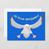 Niedlicher Albatross-Vogel mit Cartoon Postkarte (Vorne/Hinten)