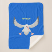 Niedlicher Albatross-Vogel mit Cartoon Sherpadecke (Vorderseite)