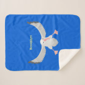 Niedlicher Albatross-Vogel mit Cartoon Sherpadecke (Vorderseite (Horizontal))