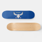 Niedlicher Albatross-Vogel mit Cartoon Skateboard (Horizontal)