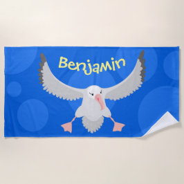 Niedlicher Albatross-Vogel mit Cartoon Strandtuch