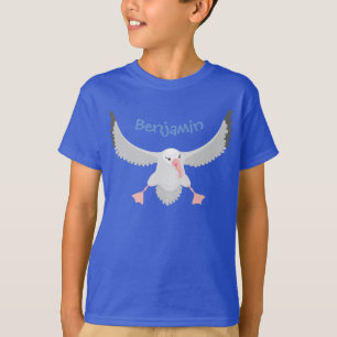 Niedlicher Albatross-Vogel mit Cartoon T-Shirt