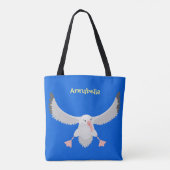 Niedlicher Albatross-Vogel mit Cartoon Tasche (Rückseite)