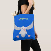 Niedlicher Albatross-Vogel mit Cartoon Tasche (Von Nahem)