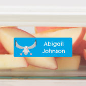 Niedlicher Albatrossvogel mit Cartoon personalisie Etiketten (Befestigt)