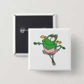niedlicher alberner Ballerina-Ballet Froschfrosch Button (Vorne & Hinten)