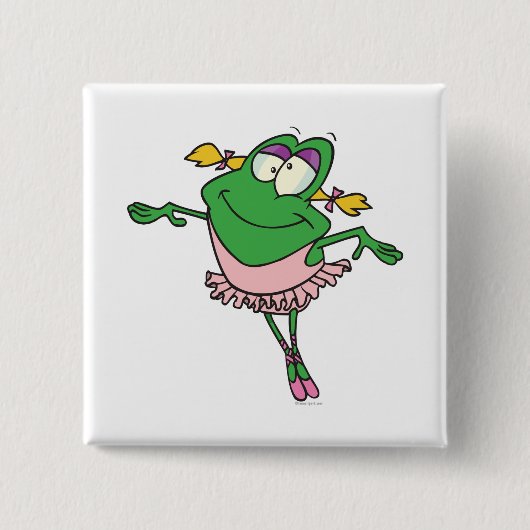 niedlicher alberner Ballerina-Ballet Froschfrosch Button (Vorderseite)