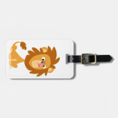 Niedlicher Alberner Cartoon Löwenspur Gepäckanhänger (Vorderseite horizontal)
