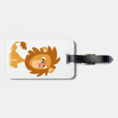 Niedlicher Alberner Cartoon Löwenspur Gepäckanhänger (Rückseite horizontal)