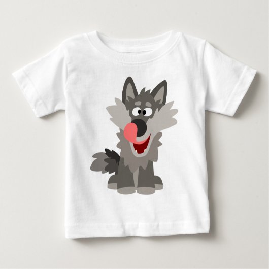 Niedlicher Alberner Cartoon Wolf Baby T - Shirt (Vorderseite)