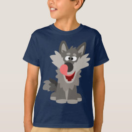 Niedlicher alberner Cartoon-Wolf-KinderT - Shirt