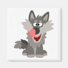 Niedlicher Alberner Cartoon Wolf Magnet