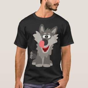 Niedlicher Alberner Cartoon Wolf T-Shirt