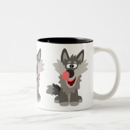 Niedlicher Alberner Cartoon Wolf Zweifarbige Tasse