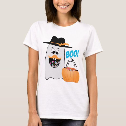 Niedlicher Alberner Halloween Ghost Sweet Zahn Boo T-Shirt (Vorderseite)