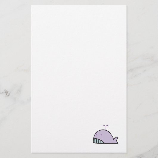 niedlicher alberner Lavendelwal Briefpapier (Vorderseite)