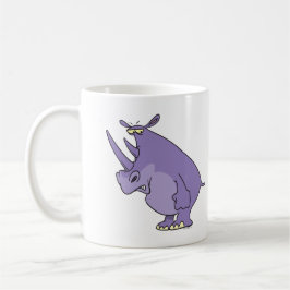 niedlicher alberner lila Rhinozeros-Cartoon Tasse