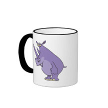 niedlicher alberner lila Rhinozeros-Cartoon