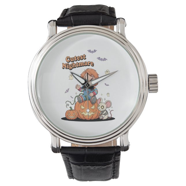 Niedlicher Albtraum Chucky Halloween Armbanduhr (Vorderseite)