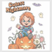Niedlicher Albtraum Chucky Halloween Aufkleber (Blatt)