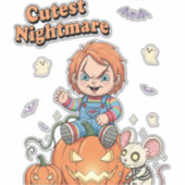 Niedlicher Albtraum Chucky Halloween Aufkleber (Vorderseite)