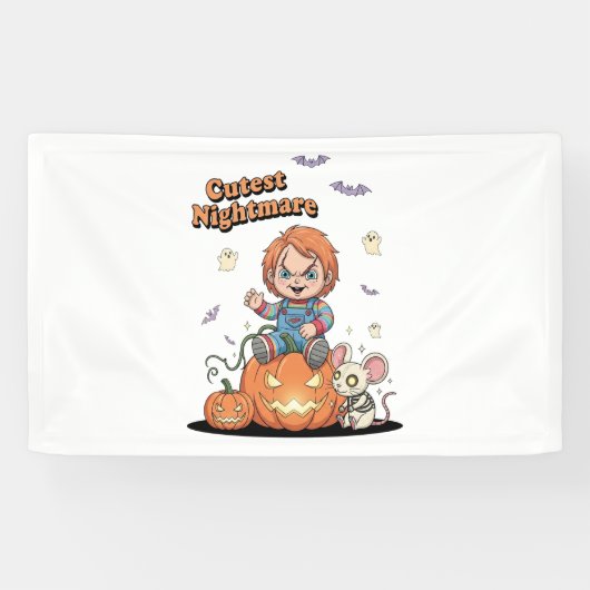 Niedlicher Albtraum Chucky Halloween Banner (Horizontal)