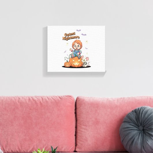 Niedlicher Albtraum Chucky Halloween Leinwanddruck (Insitu (Wohnzimmer))