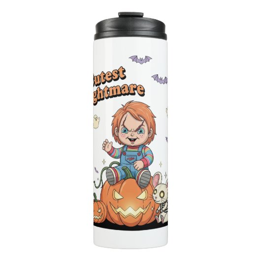 Niedlicher Albtraum Chucky Halloween Thermosbecher (Vorderseite)