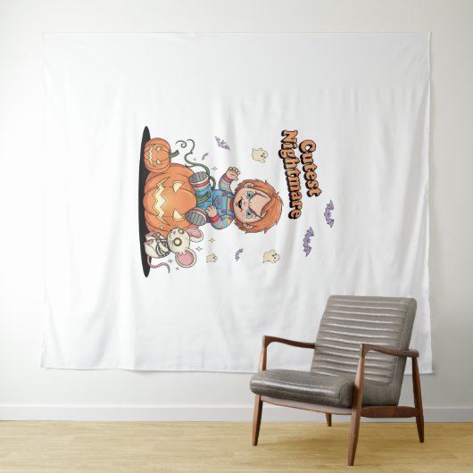 Niedlicher Albtraum Chucky Halloween Wandteppich (Beispiel (Horizontal))