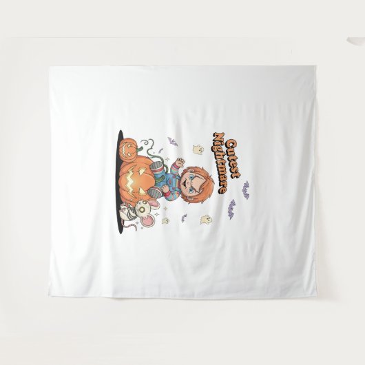 Niedlicher Albtraum Chucky Halloween Wandteppich (Vorderseite (Horizontal))