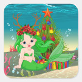 Niedlicher Algenbaum Quadratischer Aufkleber (Vorderseite)