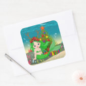 Niedlicher Algenbaum Quadratischer Aufkleber (Umschlag)