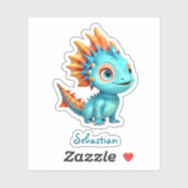 Niedlicher Alien-Drache, türkis - Aufkleber (Blatt)