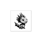 Niedlicher Alien-Drache, türkis - Gummistempel (Prägung)