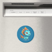 Niedlicher Alien-Drache, türkis - Magnet (In Situ (Geschirrspüler))