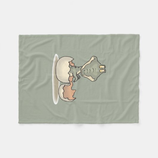 Niedlicher Alligator-Cartoon Hatching von Eggshell Fleecedecke (Vorderseite (Horizontal))
