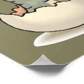 Niedlicher Alligator-Cartoon Hatching von Eggshell Poster (Ecke)