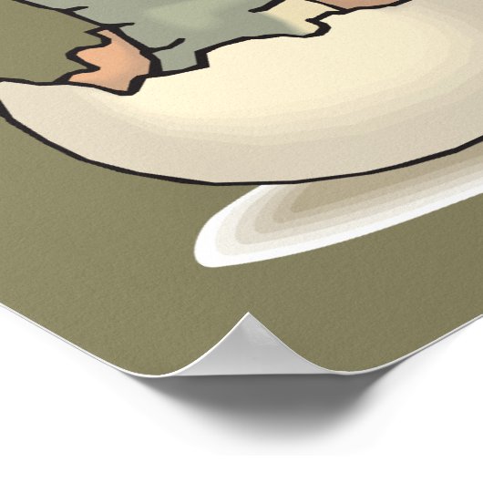 Niedlicher Alligator-Cartoon Hatching von Eggshell Poster (Ecke)