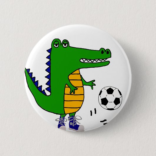 Niedlicher Alligator, der Fußball-oder Button (Vorderseite)