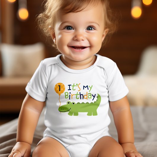 Niedlicher Alligator Geburtstag Baby T-shirt