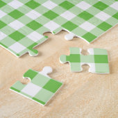 Niedlicher Alligator; Grüner Gingham Puzzle (Seite)