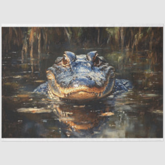 Niedlicher Alligator im Everglades-Dekoupage Seidenpapier