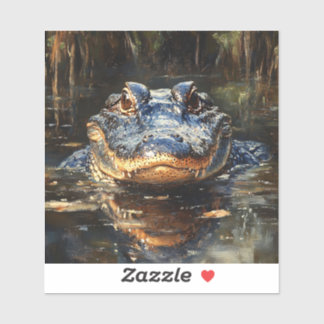 Niedlicher Alligator in der Florida Everglades Mal Aufkleber