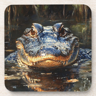 Niedlicher Alligator in der Florida Everglades Mal Getränkeuntersetzer
