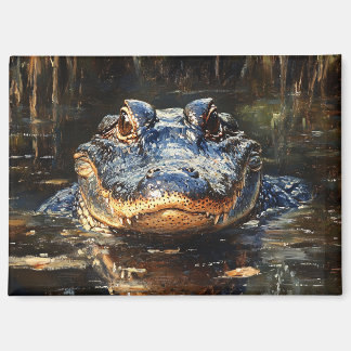 Niedlicher Alligator in der Florida Everglades Mal Magnet