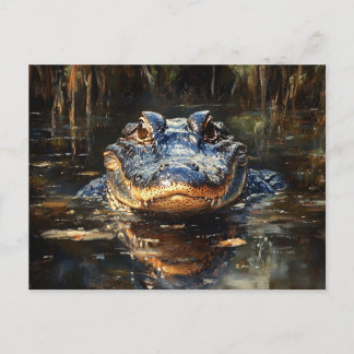 Niedlicher Alligator in der Florida Everglades Mal Postkarte