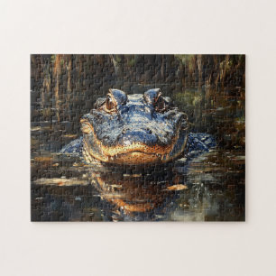 Niedlicher Alligator in der Florida Everglades Mal Puzzle