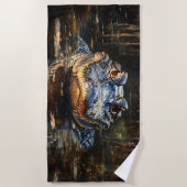 Niedlicher Alligator in der Florida Everglades Mal Strandtuch (Vorderseite)