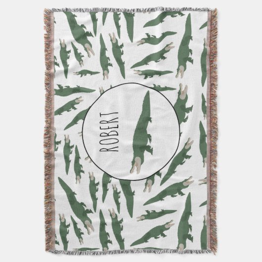 Niedlicher Alligator-Krokodil-Muster-Individuelle Decke (Vorderseite Vertikal)