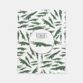 Niedlicher Alligator-Krokodil-Muster-Individuelle  Fleecedecke (Vorderseite)